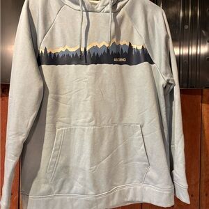 Ascend Sky Blue Hoodie with Mountain Design